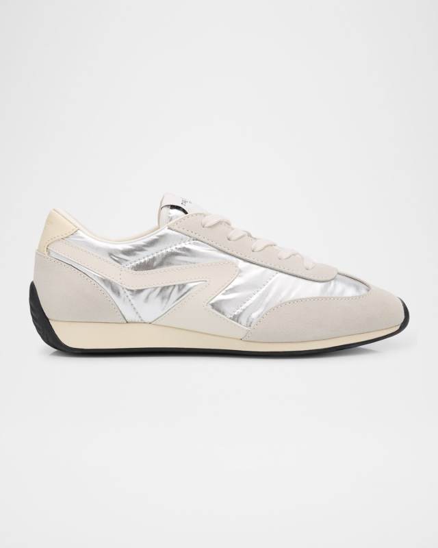 Retro Metallic Suede Runner Sneakers